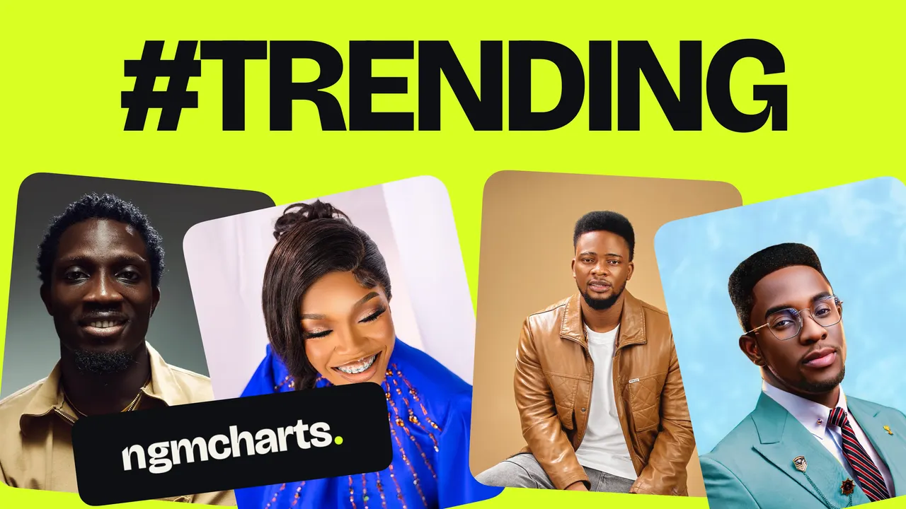 Nigerian gospel chart recap cover with Greatman Takit and Nathaniel Bassey and Esther Oji and kaestrings